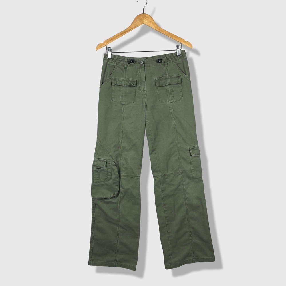 Brandy Melville Cargo Pants Women 30 Waist Green Y2K Utility Gorpcore Streetwear